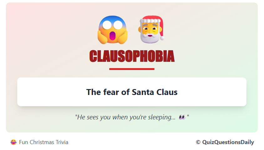 Funny Christmas Quiz Questions: Clausophobia