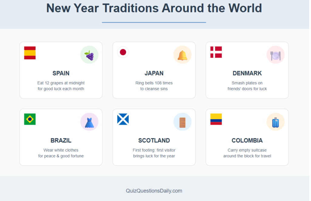New Year Quiz Questions: New Year Traditions Around The World