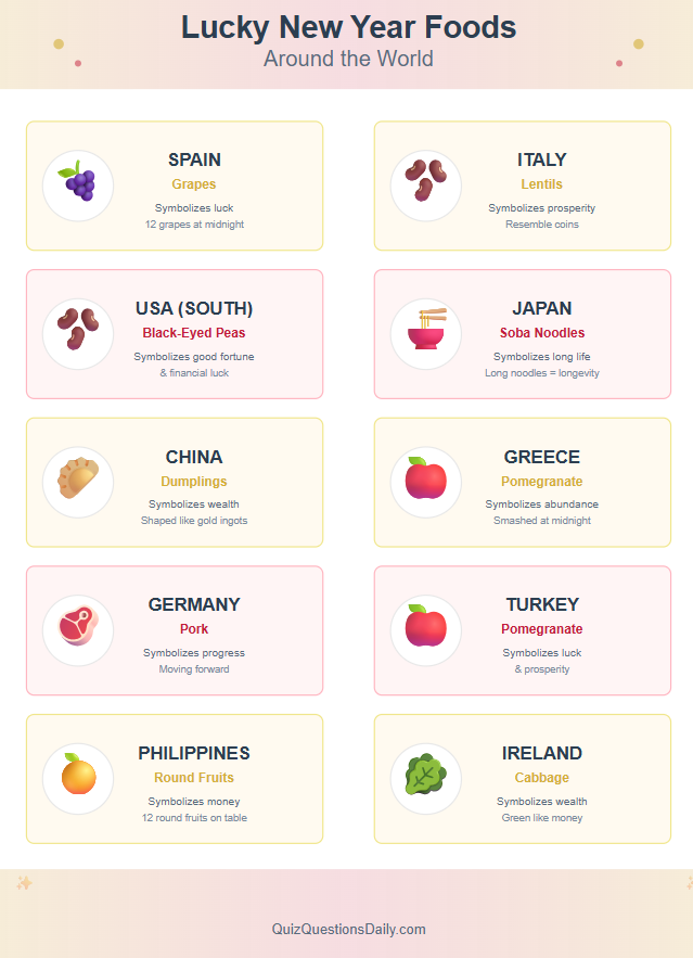 New Year Quiz Questions: Lucky New Year Foods