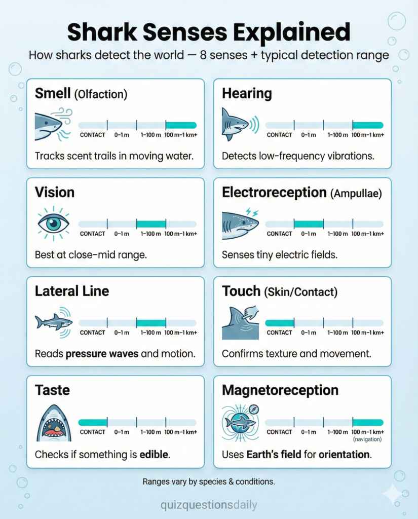 Shark Trivia Questions: 8 senses of a shark