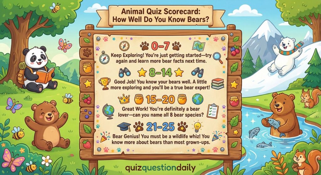 easy bear quiz for kids
