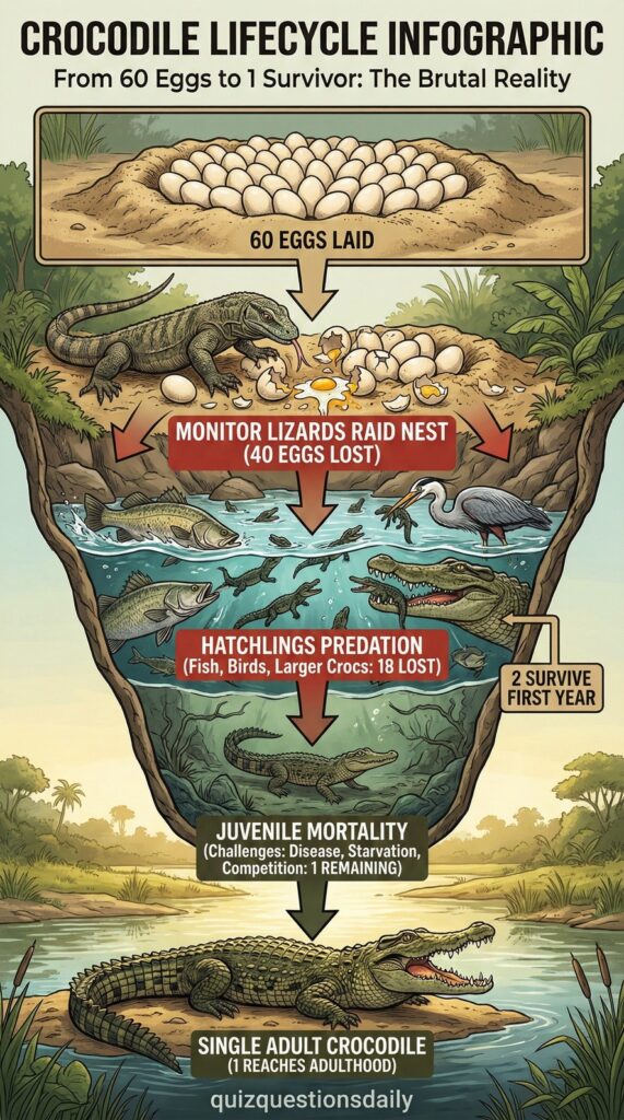 The Ultimate Crocodile Quiz Questions: 100 Questions From Easy to Expert 3 Crocodile Quiz Questions: Crocodile Lifecycle
