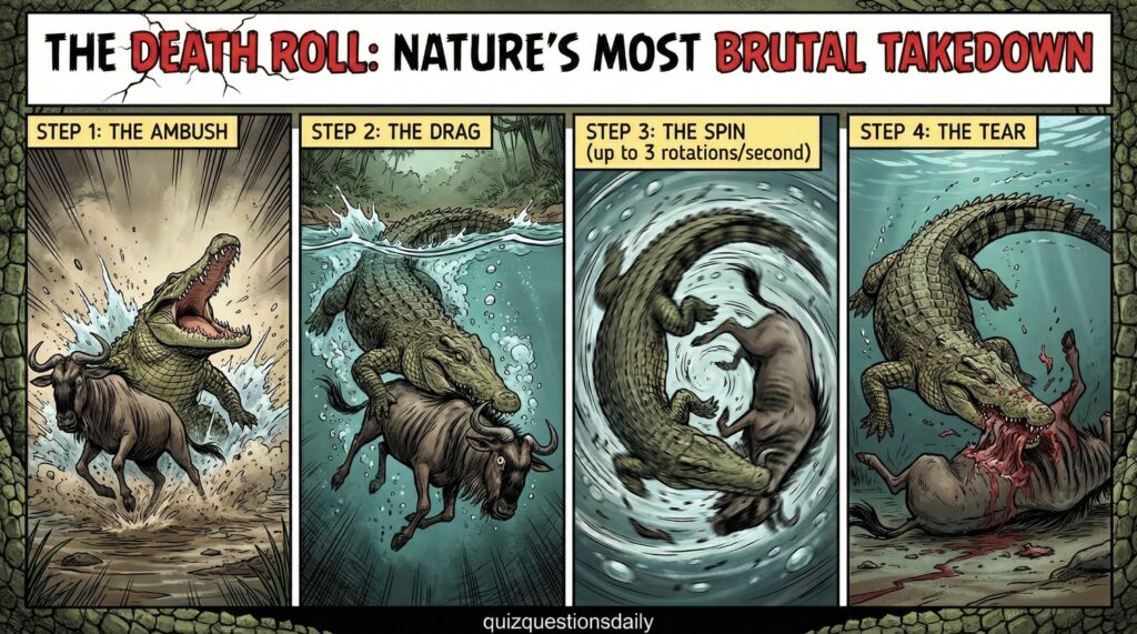 The Ultimate Crocodile Quiz Questions: 100 Questions From Easy to Expert 4 Crocodile Quiz Questions: The Death Roll