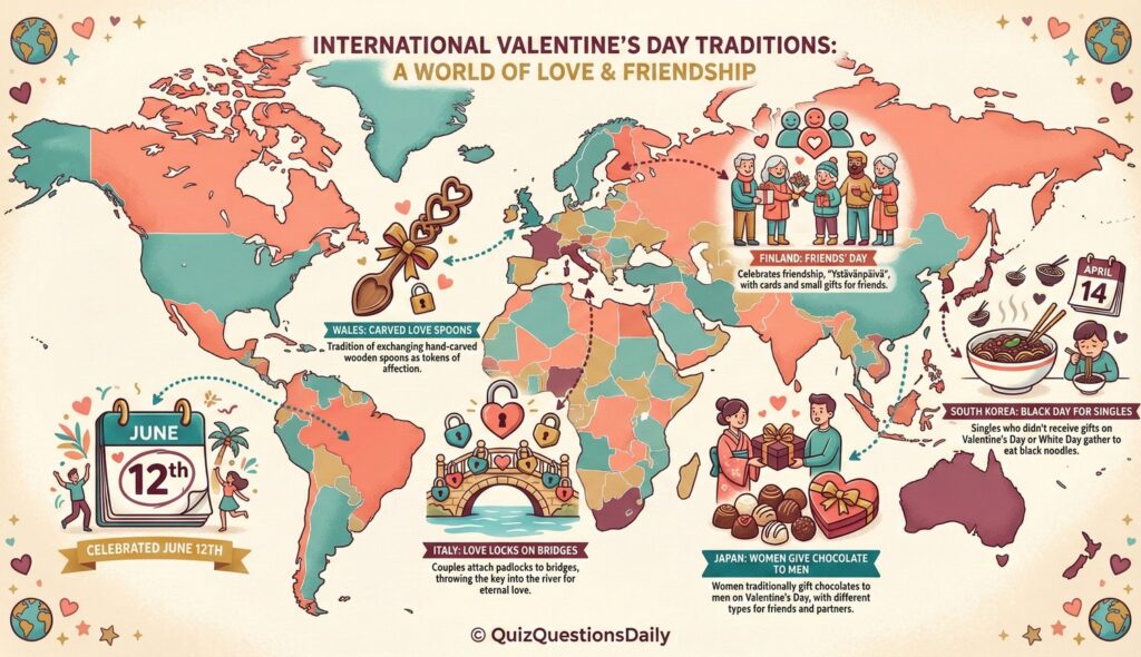 Valentine Day Quiz Questions: Around the World